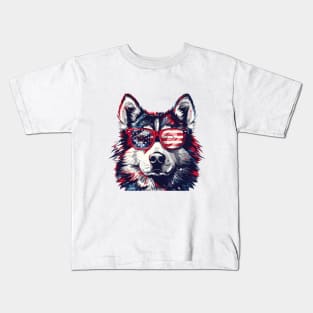 American 4th July Dog #4 Kids T-Shirt